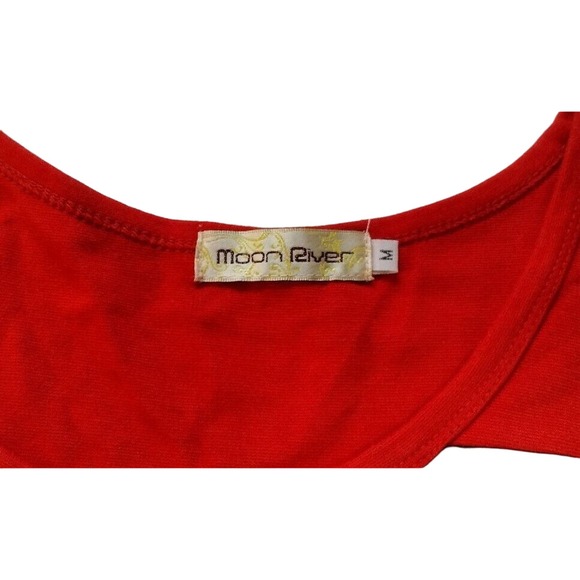 Moon River Womens Size Small Retro Dress Orange Yellow Scoop Neck Dress - Picture 2 of 10